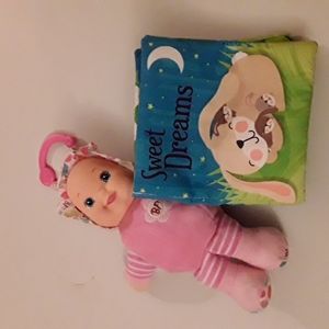 Baby book and doll